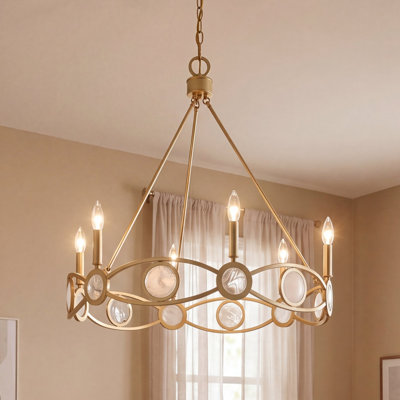 6-Light Chandelier in Spun Gold