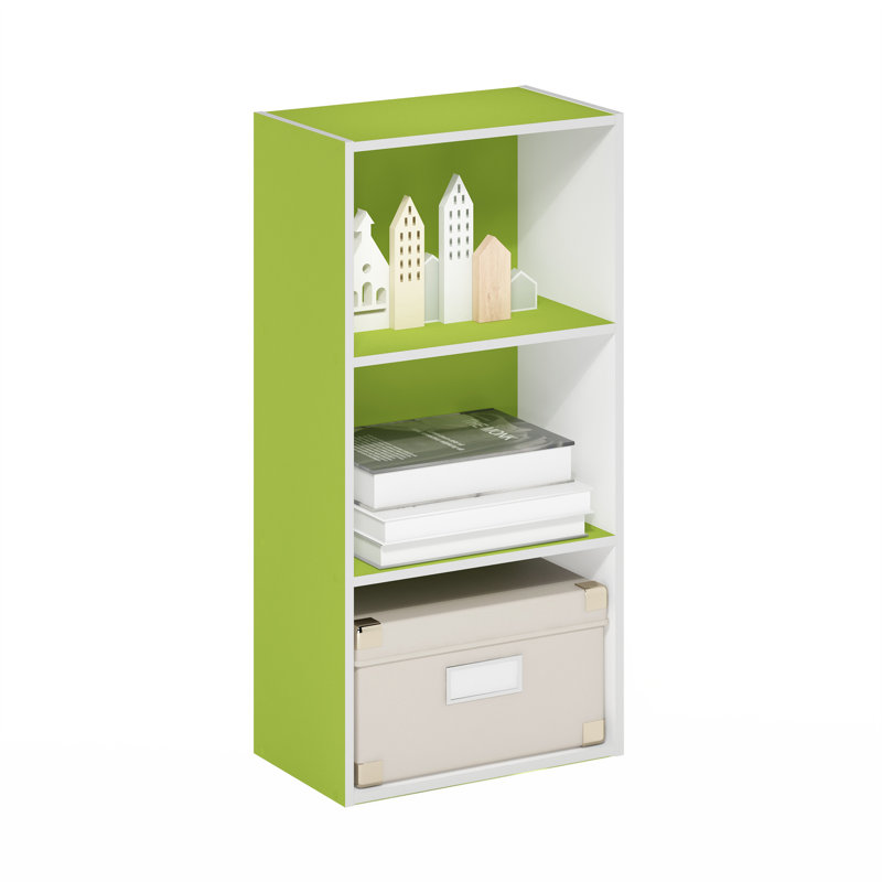 Aliesha Open Shelf Bookcase, Green/White, 79.8cm H x 39.5cm W x 23.7cm D