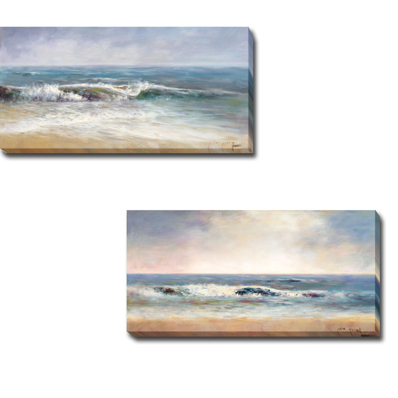 « surf », ensemble de 2 reproductions d’art sur toile tendue, 1 et 2 pièces, H 24 po x l 96 po