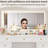 Vanity Desk with 11 Drawers and Large Led Lighted Mirror, 47" Large Makeup Vanity Table with A Power Outlet, Storage Stool, Vanity Set for Bedroom, White