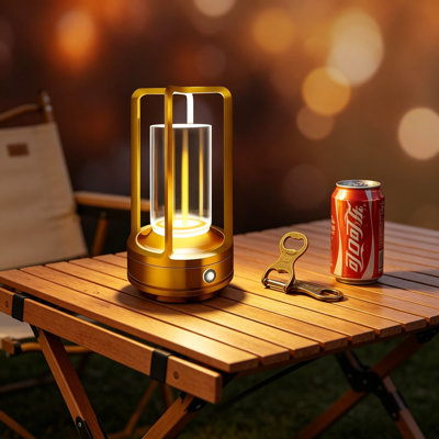 Cordless Rechargeable Table Lamp Set, LED Portable Lamp With Stepless 3-Color Dimmable Lighting For Indoor Desk, Outdoor Patio, Camping, And Home Decor
