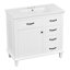 Meuble-lavabo de 91 cm (36 po) avec lavabo en céramique, tiroirs rabattables et tablette réglable, blanc-795915989-795915990