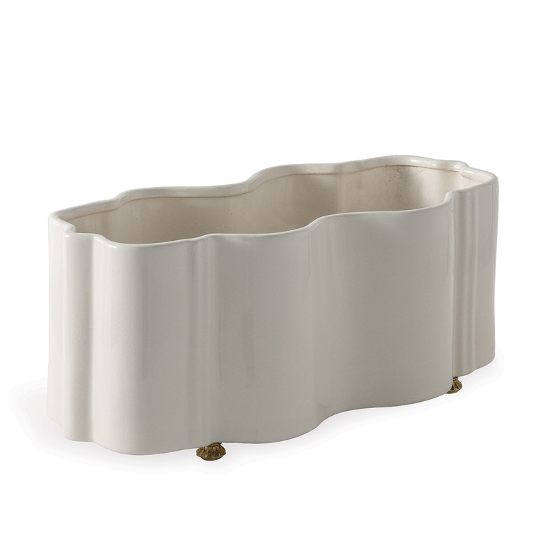 Pot de fleurs en porcelaine toscane, Crème