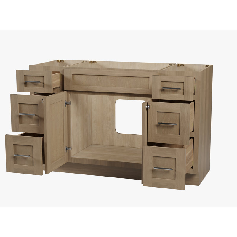 Base de meuble-lavabo simple 54 po Disar, Chêne naturel