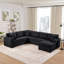 Canapé modulaire surdimensionné en U de 115,3 po avec méridienne et trois coussins décoratifs moelleux pour le salon-637116849