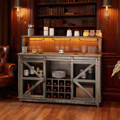 Armoire à vin de ferme avec lumières DEL