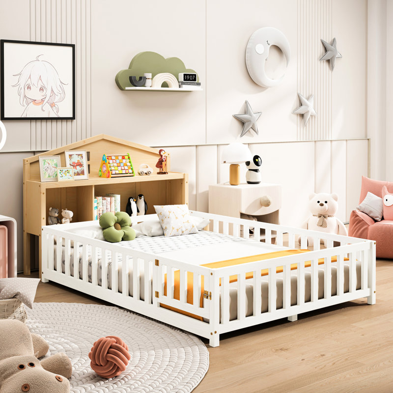 Armoire de tête de lit naturelle pour lit - Contreplaqué et structure en bois de pin Options de rangement polyvalentes