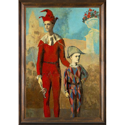 Acrobate et jeune arlequin par Pablo Picasso - peinture à cadre flottant sur toile