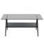 Table basse rectangulaire avec plateau en verre trempé transparent et pieds en métal noir, table de salon moderne-30867226-25084971