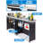 GoBar Portable Double Bar Table Set with Multi-Colour LED Lights - Mobile Bartender Station