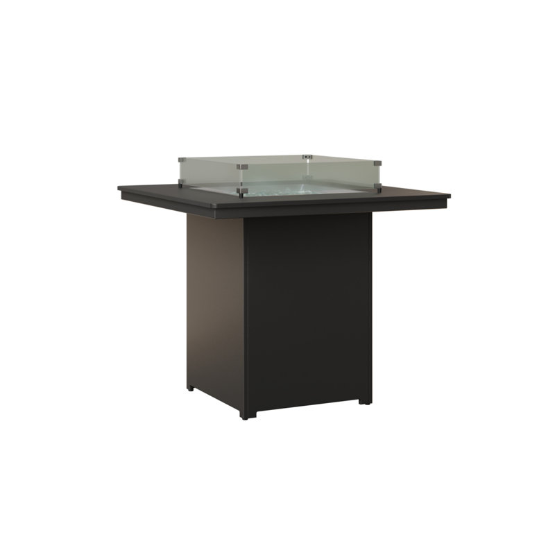 Berlin Gardens Numa Fire Pit Bar Table, Matte Black
