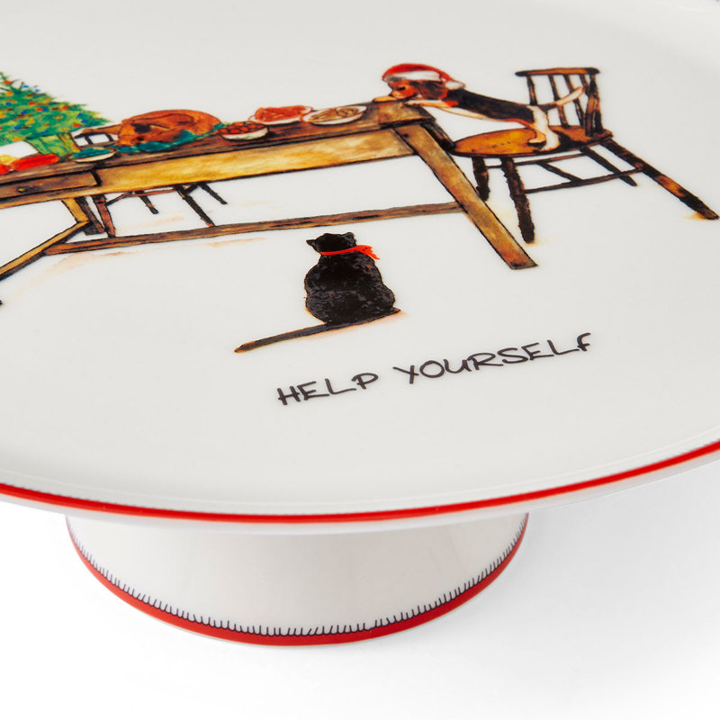 10.5" Help Yourself Footed Cake Plate