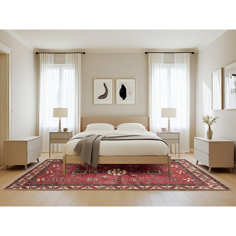 Tapis rouge à motif sud-ouest, Rectangle 5 pi x 8 pi