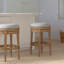 Tabouret de bar pivotant sans dossier, naturel patiné-1945291273