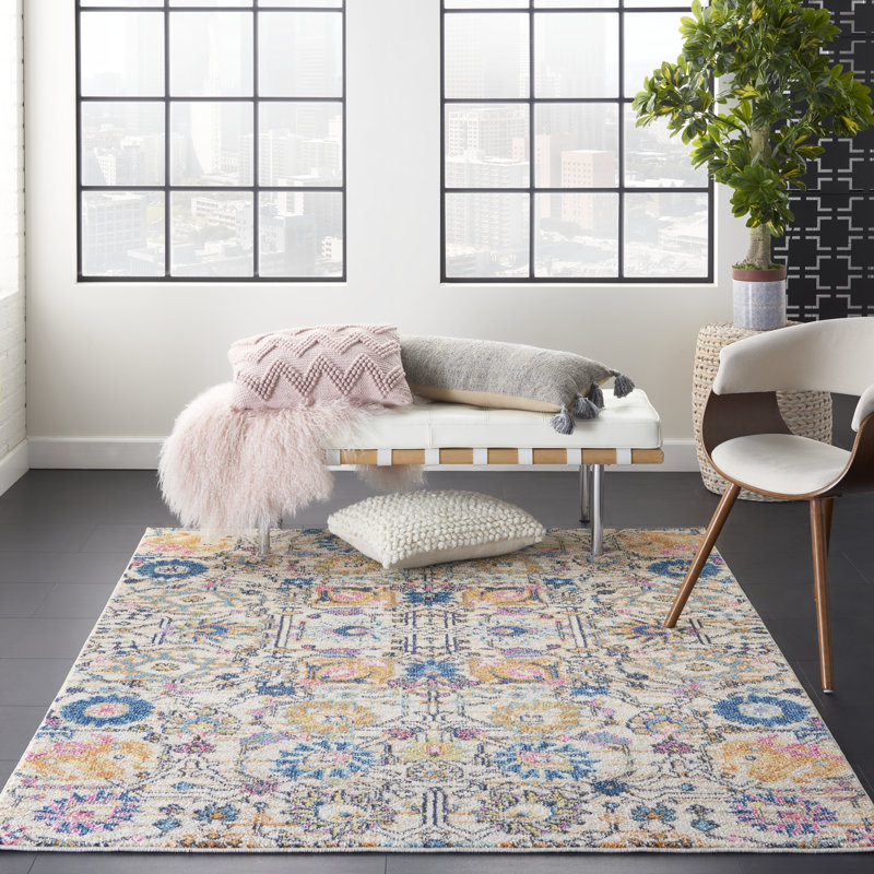 Geomar Ikat Synthetic Area Rug, Rectangle 201 x 290cm
