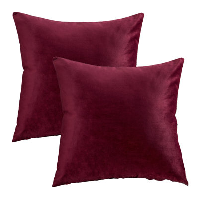 Velvet Decorative Throw Pillows, Solid Soft Decorative Cushion