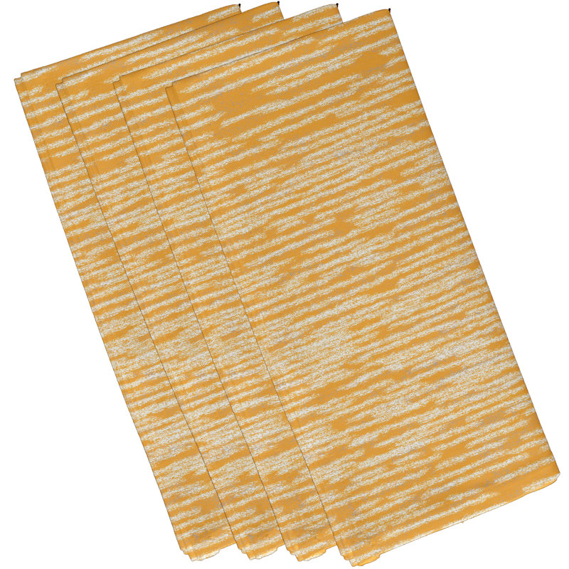 Ensemble de 4 serviettes de table à imprimé tricoté avec imprimé Hancock, Jaune