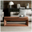 Table basse à plateau relevable moderne avec rangement en noyer - 43,3 pouces en placage de bois massif