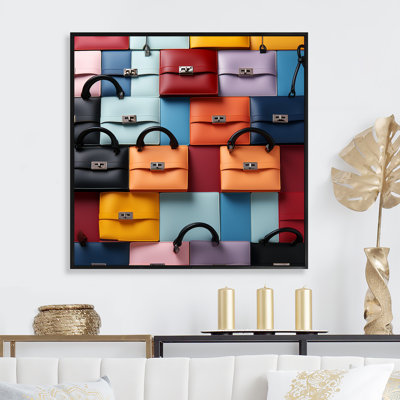 Colorful Fashion Handbags Pattern I - Fashion Bag Wall Art
