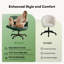 Chaise de bureau avec accoudoirs et roulettes réglables, fauteuil de coiffeuse avec grand coussin de siège, dossier réglable et tissu chenille doux; Convient aux chambres à coucher, aux bureaux et aux vestiaires.-60134614