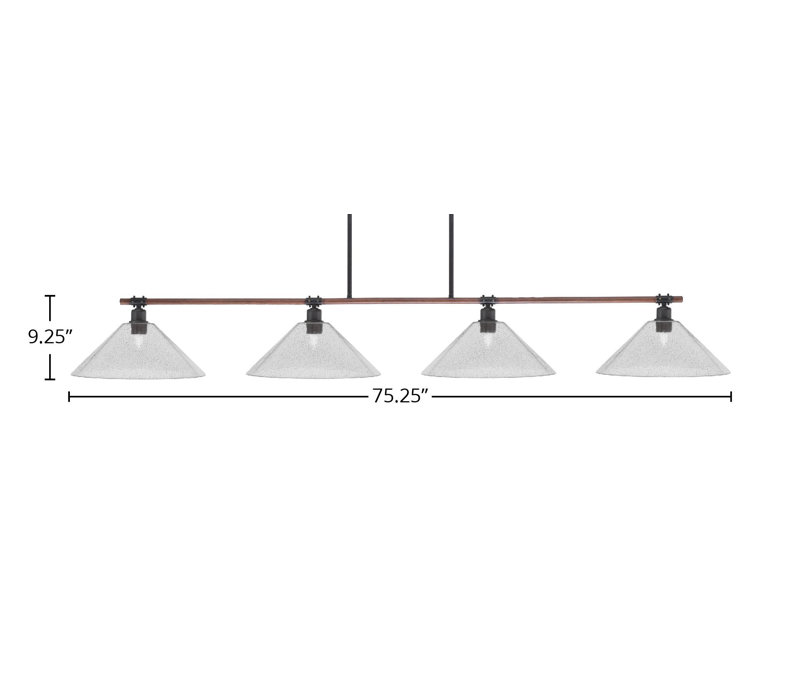 Luminaire suspendu 4 lumières Kaolan, Transparent