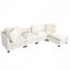 Canapé modulaire, canapé modulaire rembourré avec repose-pieds de rangement amovible, 2 porte-gobelets cachés, canapé modulaire pour appartement de salon (5 places)-740938812