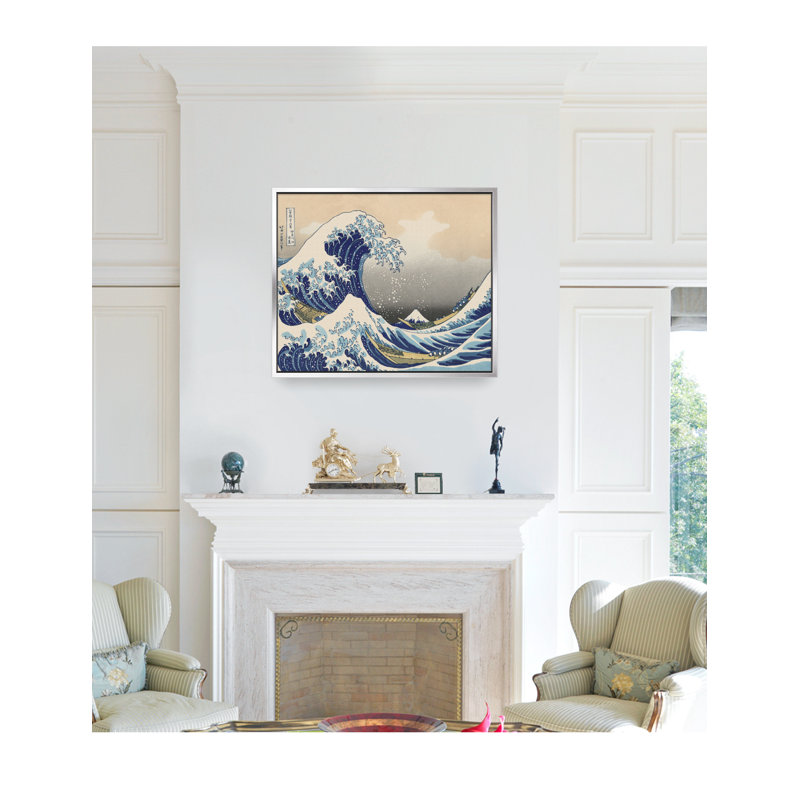 «The Great Wave off Kanagawa» par Katsushika Hokusai - reproduction d'art sur toile tendue, H 22 po x l 32 po x P 1,5 po