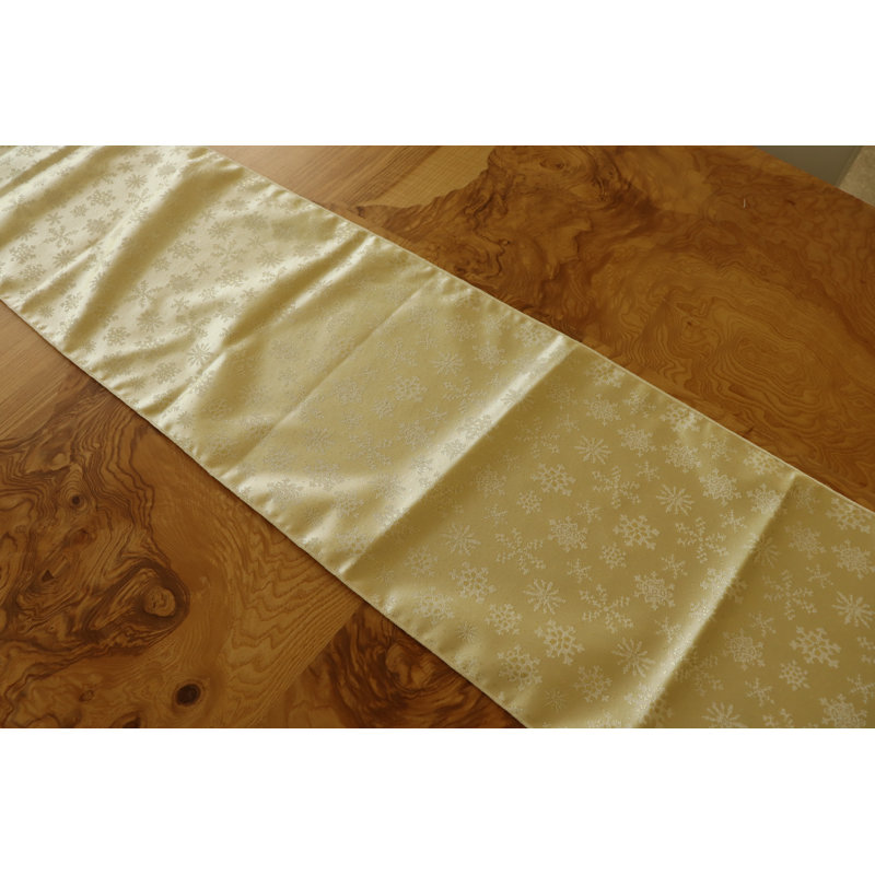 Chemin de table géométrique Metairie, L 120 po x l 12 po, Doré