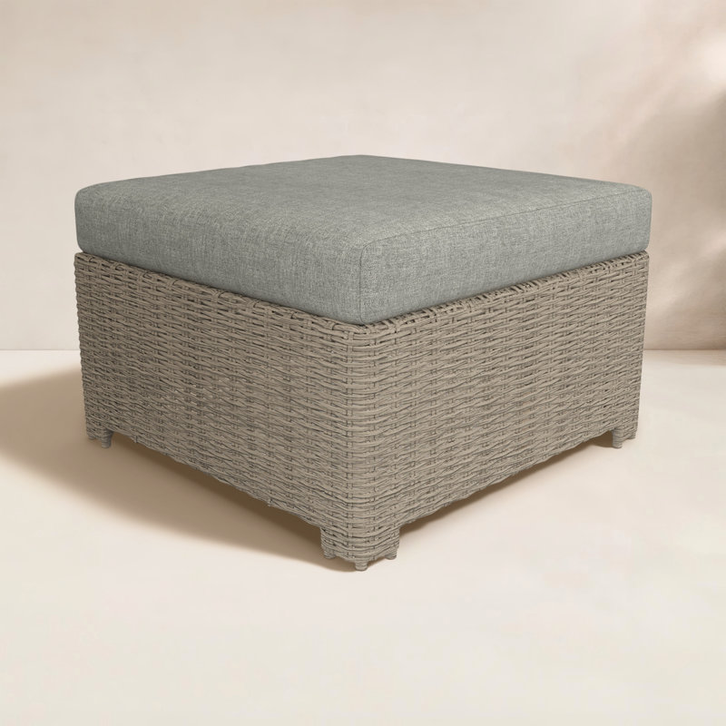 Repose-pieds d'extérieur avec coussins Sunbrella Henri, Toile granit