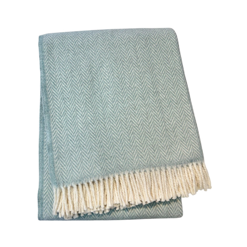 Herringbone Plush Throw, Sky Herringbone