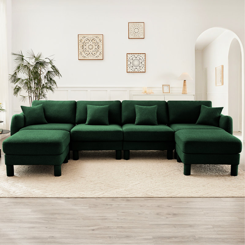 Canapé modulaire en U à 4 boucles Boucle, Vert