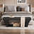 59" Black Upholstered Entryway Bench