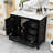 Modern Wooden Freestanding Single Bathroom Vanity with Ample Storage and Ceramic Basin-1069582541