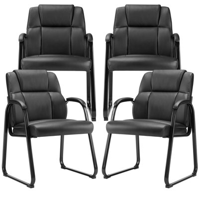 Chaise de salle d'attente empilable en cuir avec structure en métal