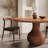 5-pieces Round Pedestal Dining Set Ikerne - NEW SOLID WOOD TOP-37892309-53036863