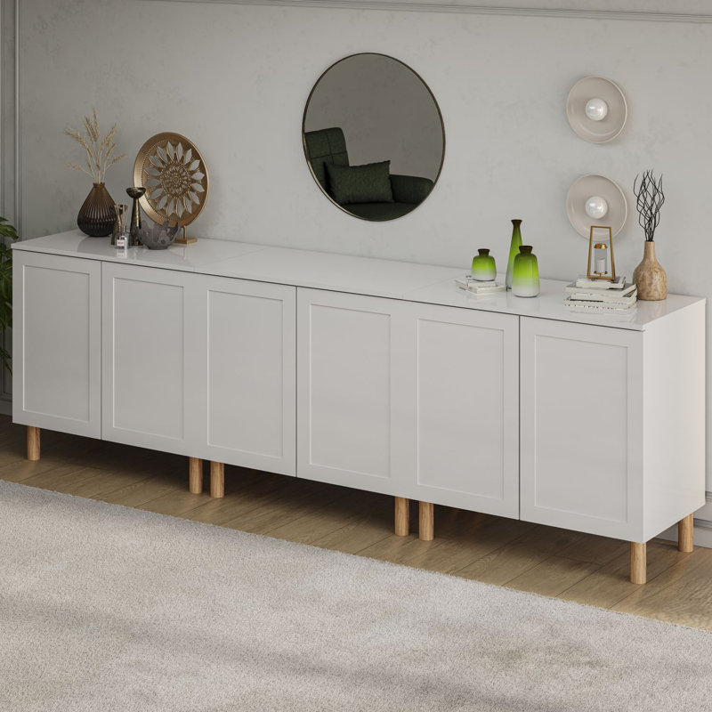 Buffet de 35 po de largeur Boli, Blanc, 105" Width