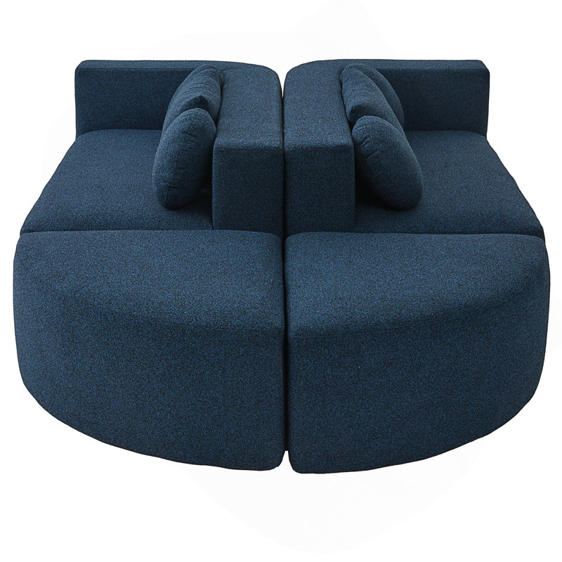 Boneless Couch Modular Sectional Sofa 114.9" Free-Combined Sofa Couch Sofa Bed Compression Sofa With Deep Seating And Curved Design