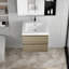 Meuble-lavabo mural 24 po avec lavabo en résine, 2 tiroirs, concept moderne, processus d'assemblage rapide, processus