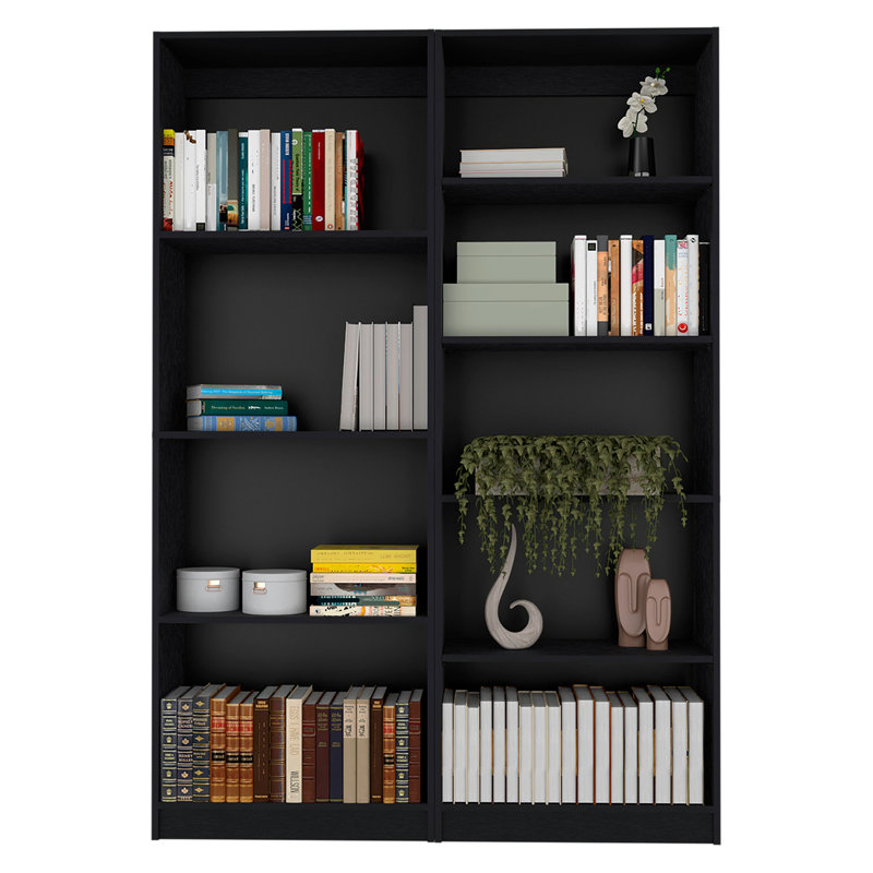 Wenge 2 Piece Living Room Set With 2 Bookcases, (4 Shelves) 71.1"H x 49.4"W x 11.7"D