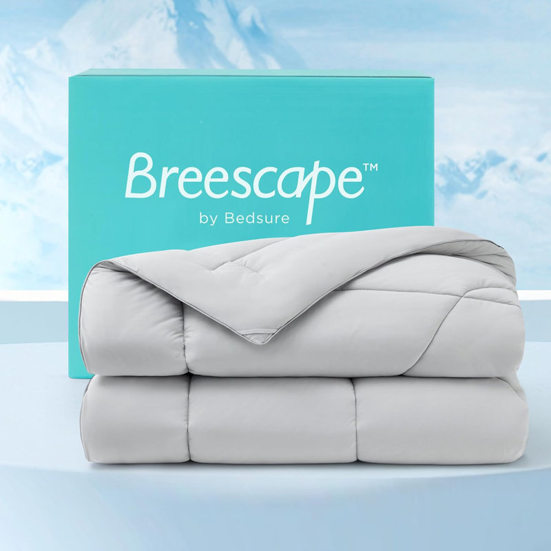Bedsure Twin-XL Dual-Sided Cooling Comforter – Pure White, Lightweight & Breathable for Summer, Pure White