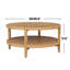 Table basse ronde en bois avec tablette inférieure, brun érable