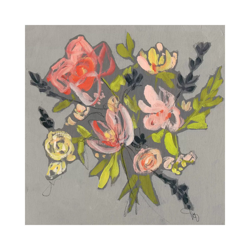 Blush And Paynes Bouquet I by Jennifer Goldberger - Wrapped Canvas Print, 45.72 cm H x 45.72 cm W