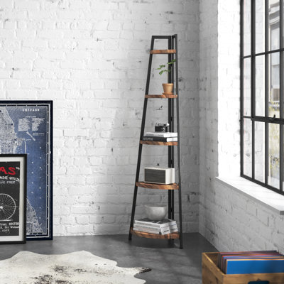 Charter 70" H x 22.37" W Iron Corner Bookcase