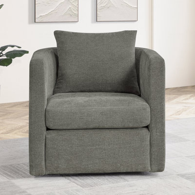 Fauteuil demi-tonneau gris Sutton