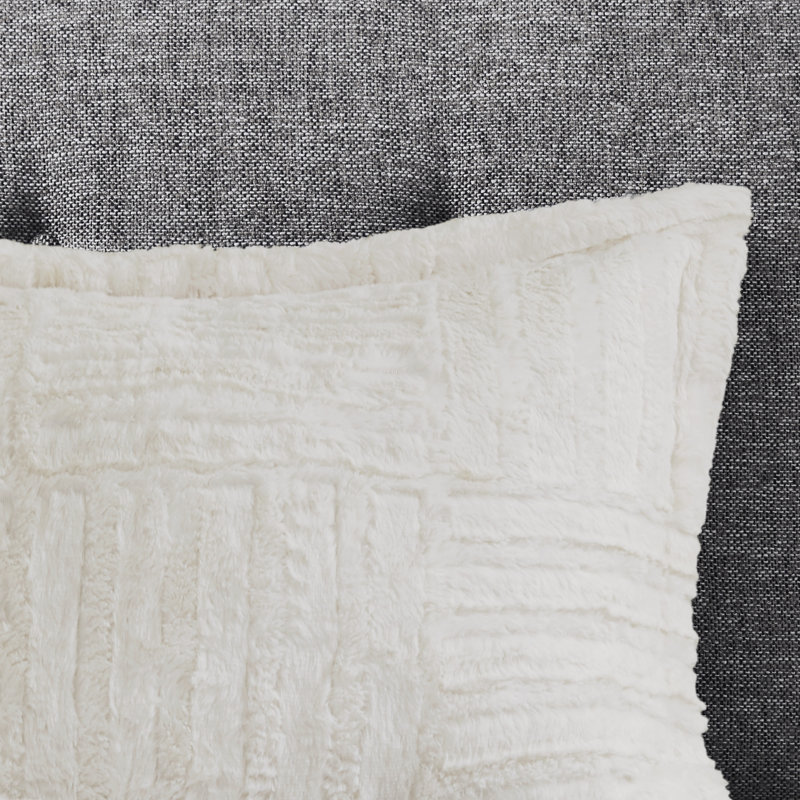 Ivory Faux Fur Down Alternative King Comforter Set