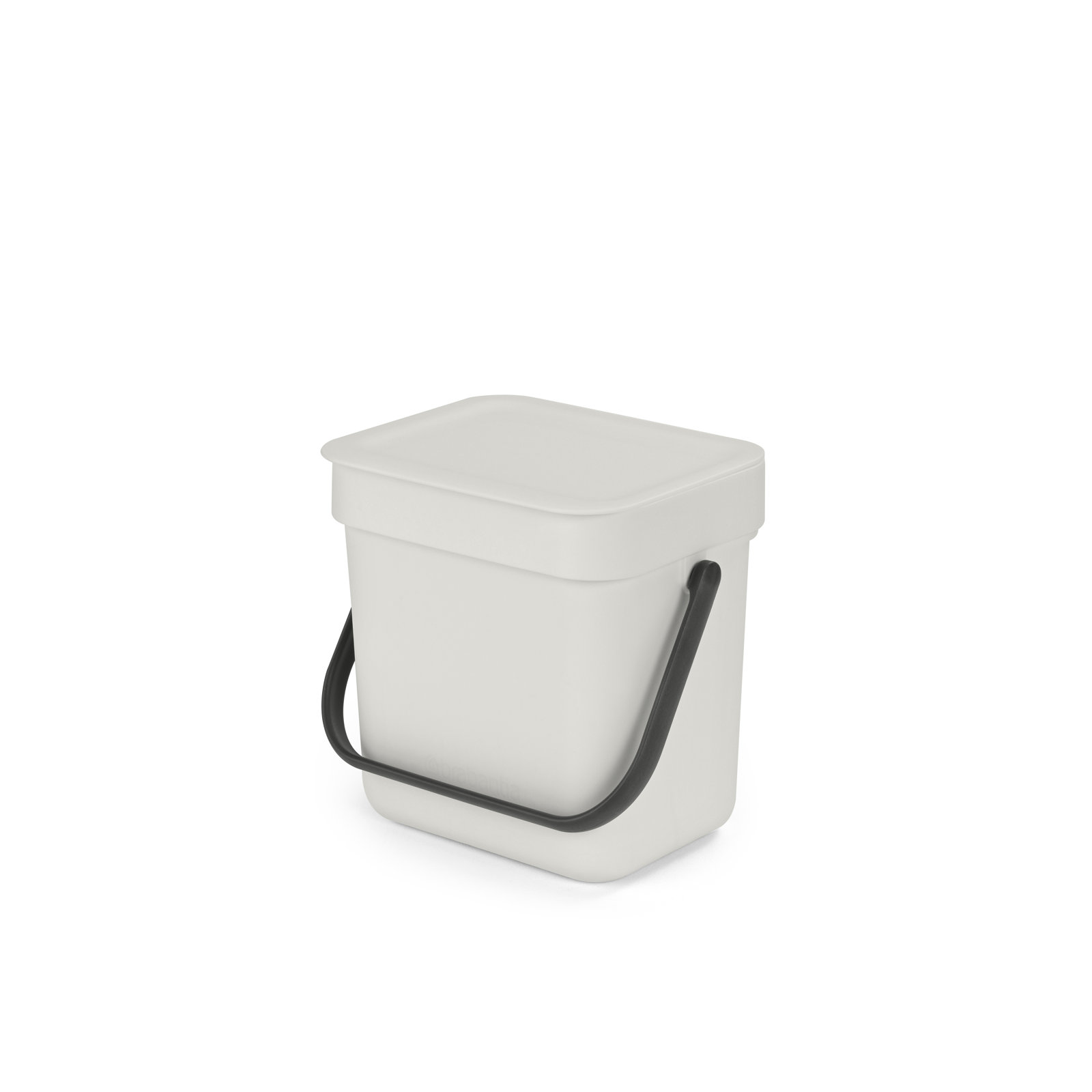 Brabantia Sort & Go 0.8 Gallon Plastic Odor Resistant Indoor Kitchen Composter, Light Gray
