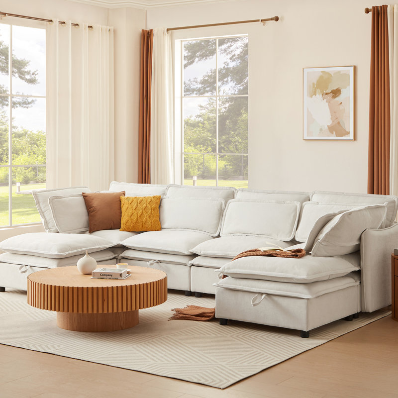 6 avec rangement et coussins à double couche pour un confort optimal