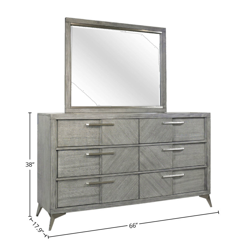 Miroir gris, 31,25 po x 45 po, Gris, Rectangulaire