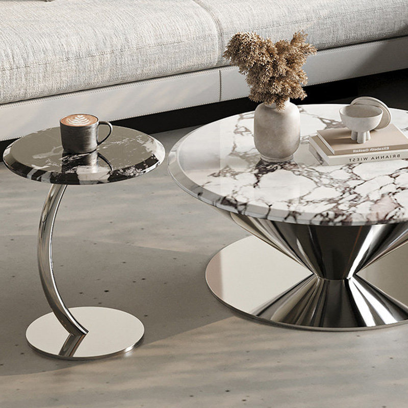 Table basse Modern, Blanc / Gris, H 15,75 po x L 35,43 po x l 35,43 po