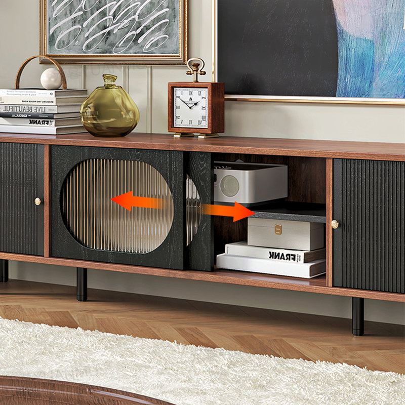 Meuble télé style français avec rangement rétro, 62.99"